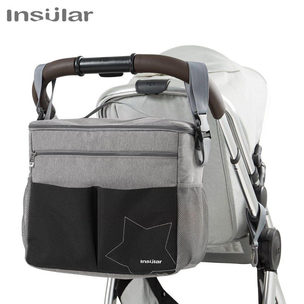Backpack Diaper Bag - インスラー大容量ベビーおむつバッグ屋外旅行ママバッグベビーカー用断熱授乳バッグポリエステル固体おむつバッグ