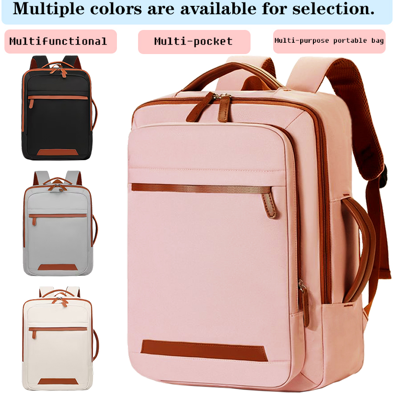 Canvas Backpack Casual - 多機能トラベルラップトップバックパック（トロリースリーブ付き）、男女兼用の広々としたビジネスバッグ、仕事や通勤に最適