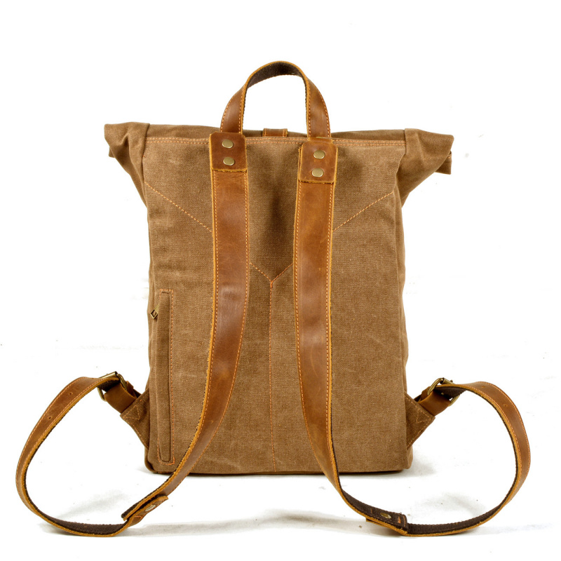 新しいシンプルでレトロなワックスキャンバスバックパック、男性 - Canvas Backpack Casual のレビューと価格